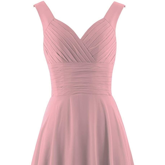 ANTS Women's V-Neck Chiffon Bridesmaid Dresses Short Prom Gown
